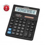 Калькулятор настольный Citizen SDC-888TII, 12 разрядов, двойное питание, 158*203*31мм, черный